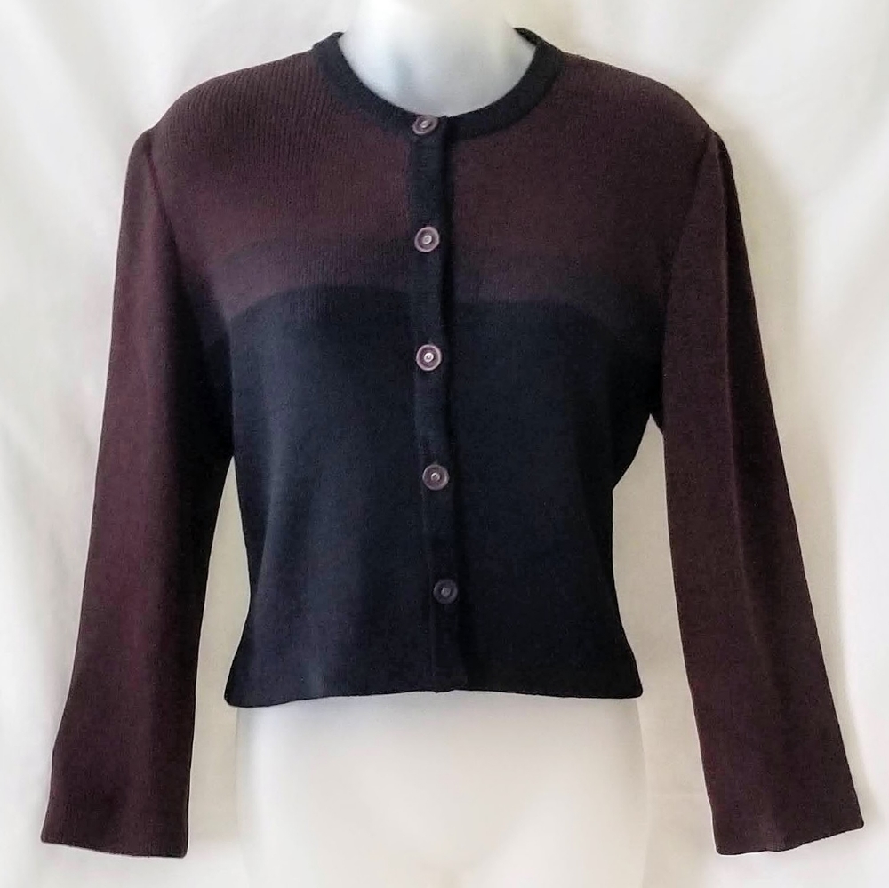 St. John Collection Cardigan Crop Sweater Women M